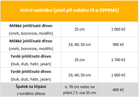 akcni nabidka dřeva